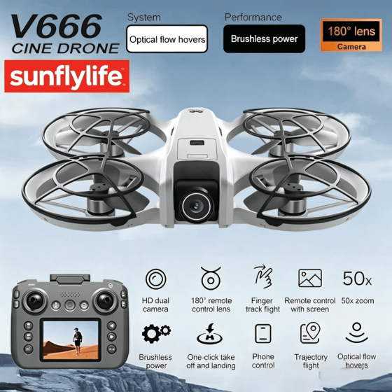 MINI V666 Drone 4K Professional WIFI 5G Dron Obstacle Avoidance Brushless Altitude Headless Mode RC Quadcopter Toys