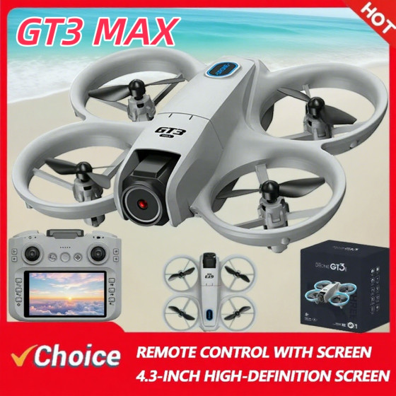 New GT3 MAX Drone 8K HD 4.3" Remote Control Headless Mode Helicopter 360° Flip Quadcopter Toys Mini Drone Fors Kid Toy Gifts